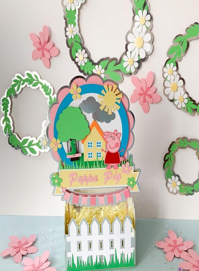 Haoser Pack of 2 Farm/Barn/Barnyard Peppa Pig Theme Birthday Decoration Paper Fence Boxes for Table Centerpiece Decor, Birthday Party Table - Image 3